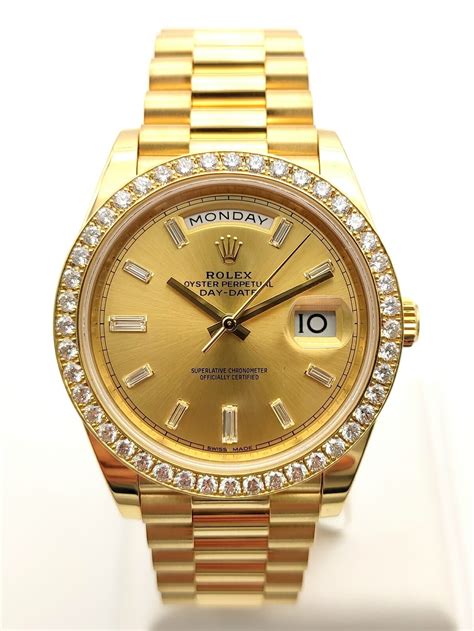 rolex president day-date 18kt yellow gold men's chocolate dial|rolex day date 40 18 ct.